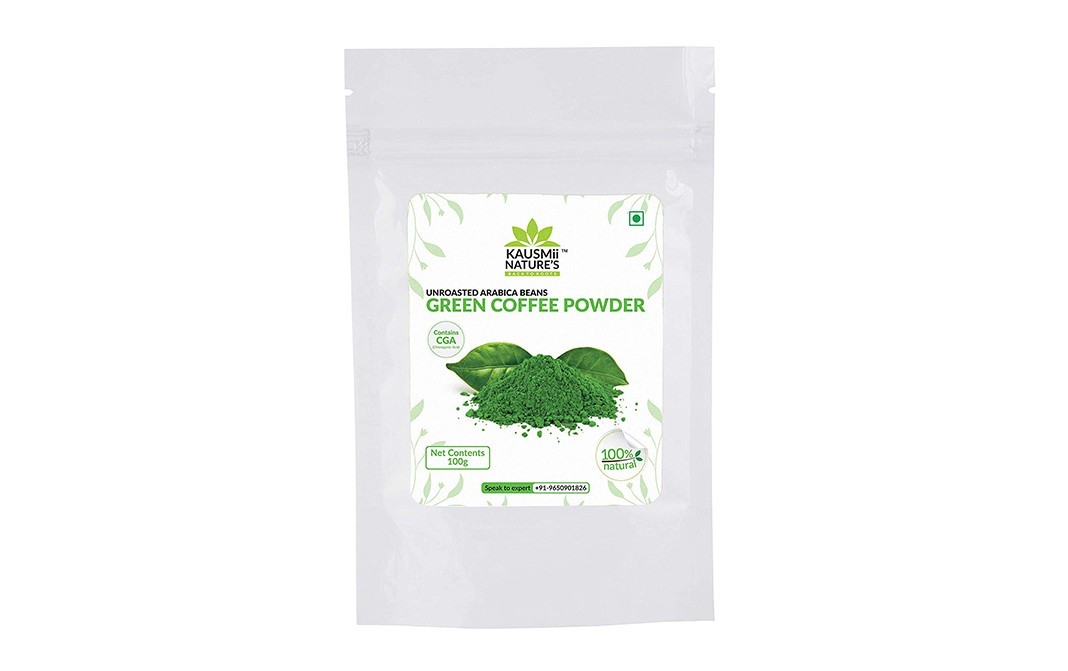 Kausmii Nature's Unroasted Arabica Beans Green Coffee Powder   Pack  100 grams